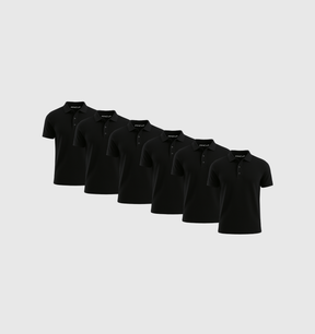 Pack de 6 Polos - Noir