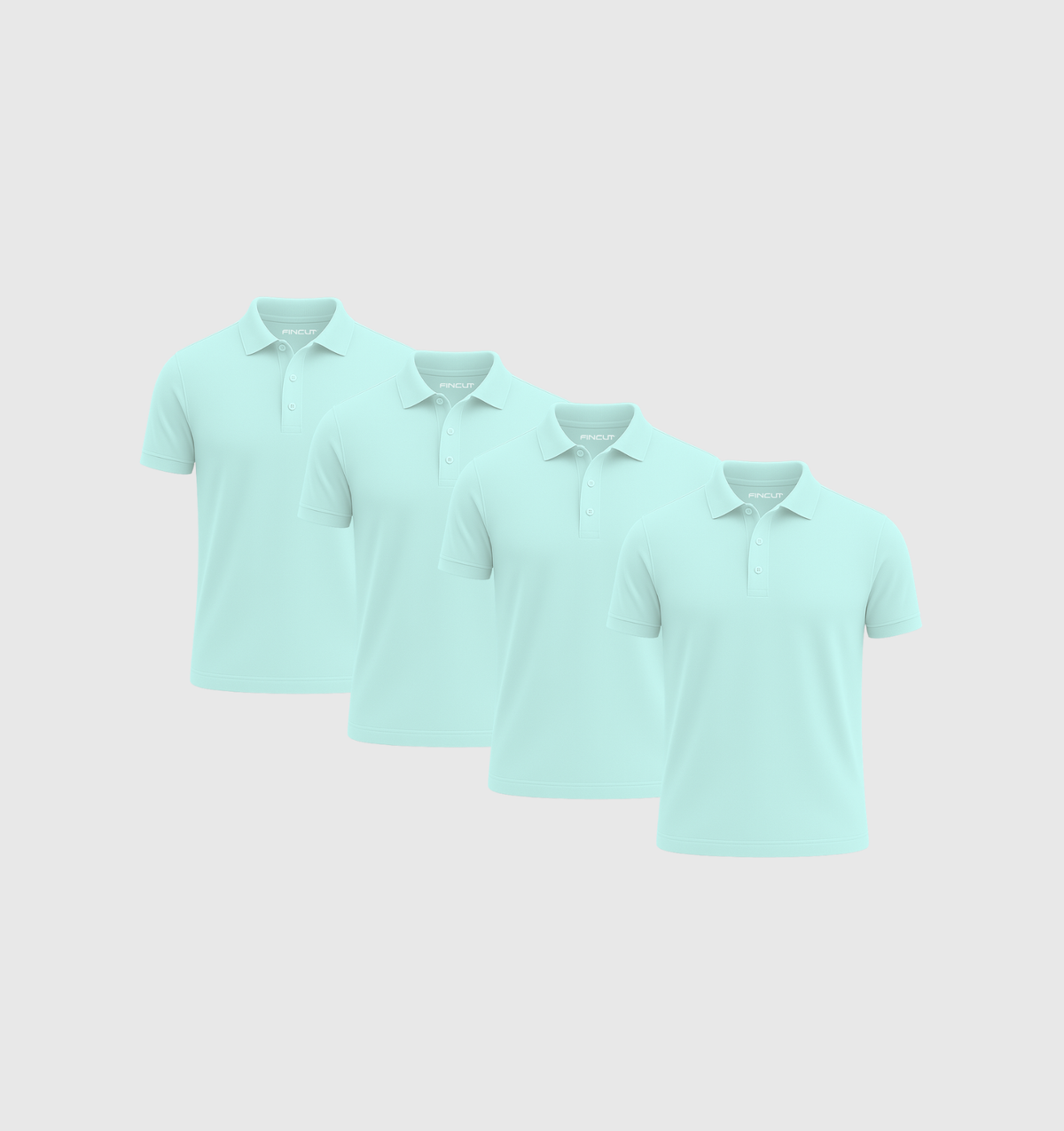 Pack de 4 Polos - Bleu turquoise