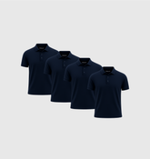Pack de 4 Polos - Bleu marine