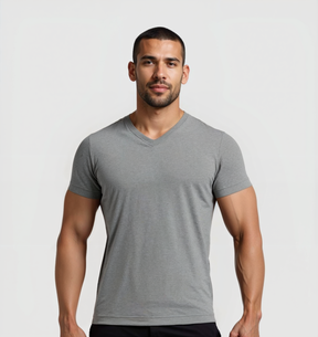 Le Tee-shirt Col V - Gris