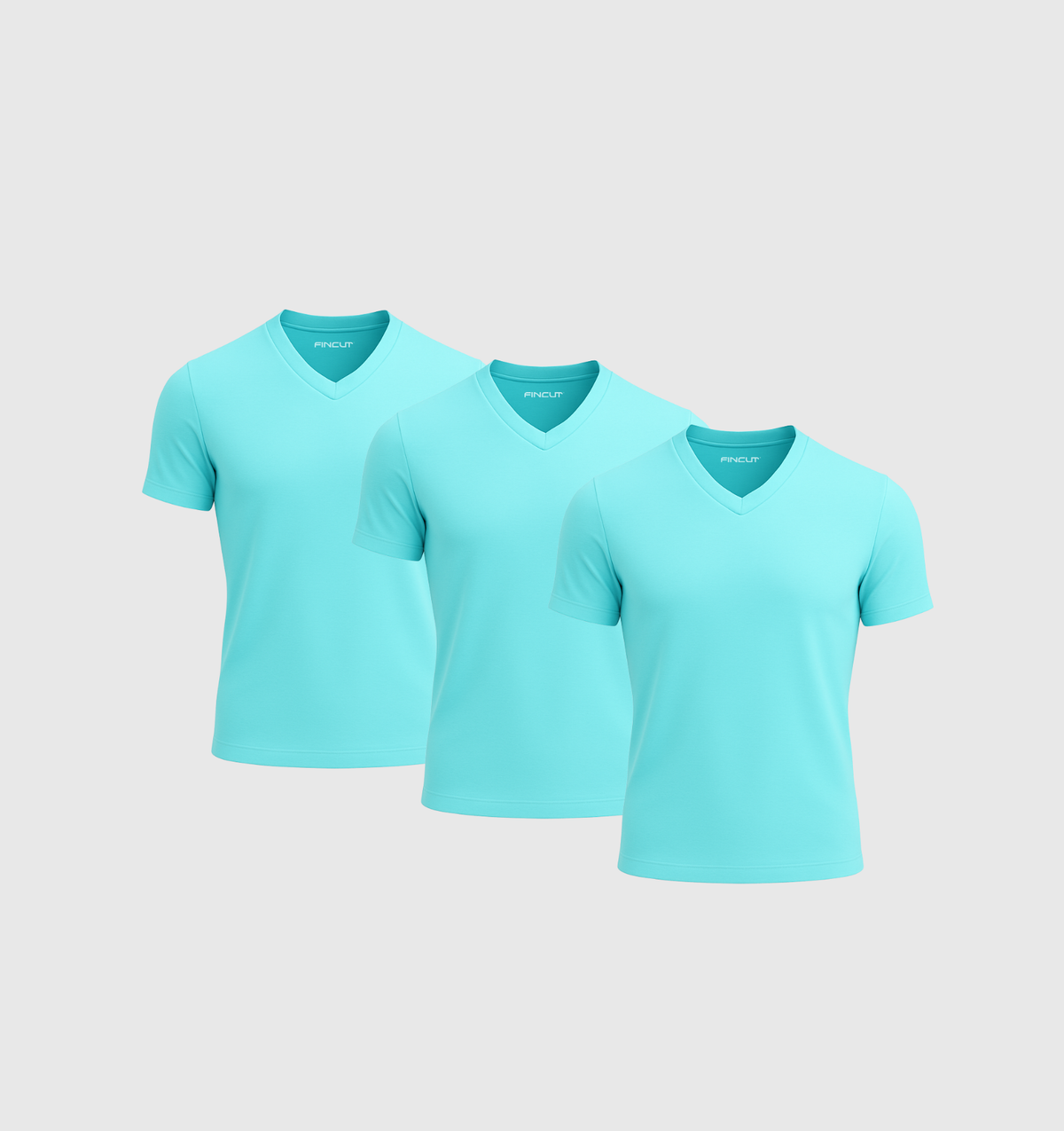 Pack de 3 Col V - Bleu turquoise