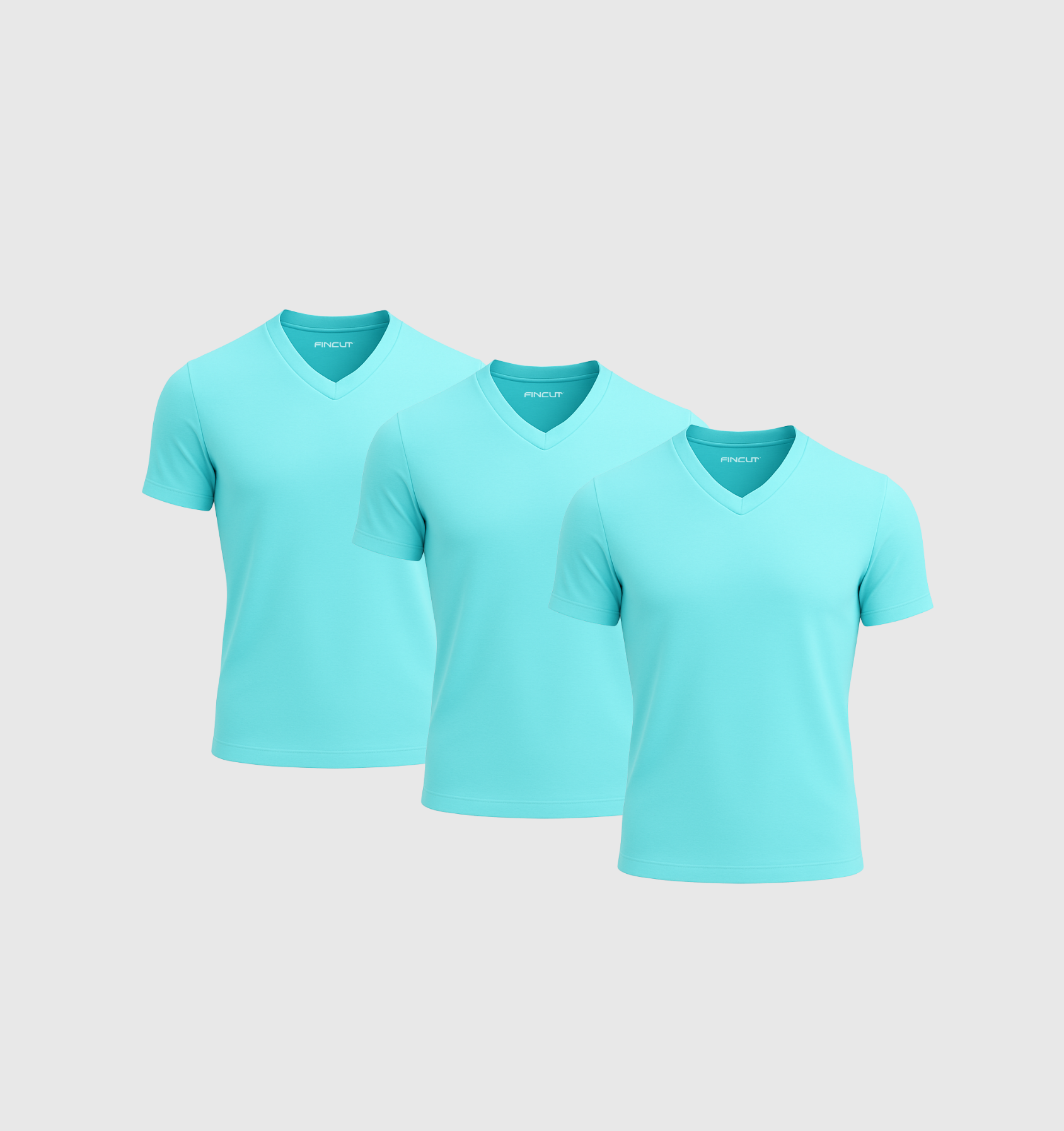 Pack de 3 Col V - Bleu turquoise