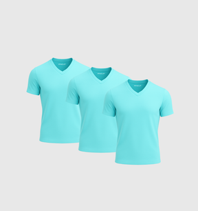 Pack de 3 Col V - Bleu turquoise