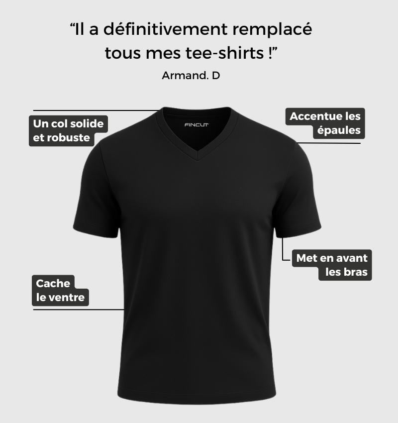 Le Tee-shirt Col V - Bleu marine