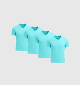 Pack de 4 Col V - Bleu turquoise