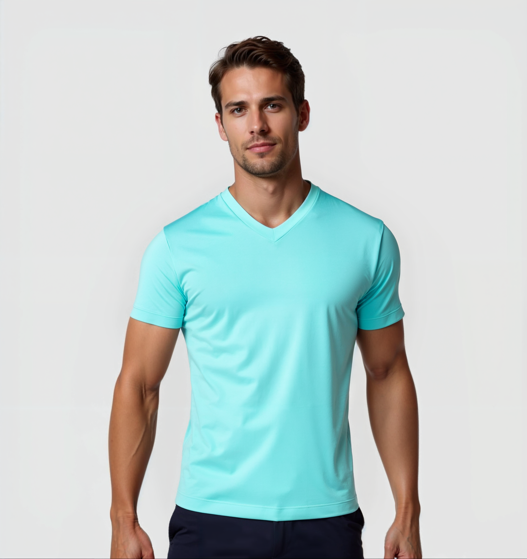 Pack de 9 Col V - Bleu turquoise