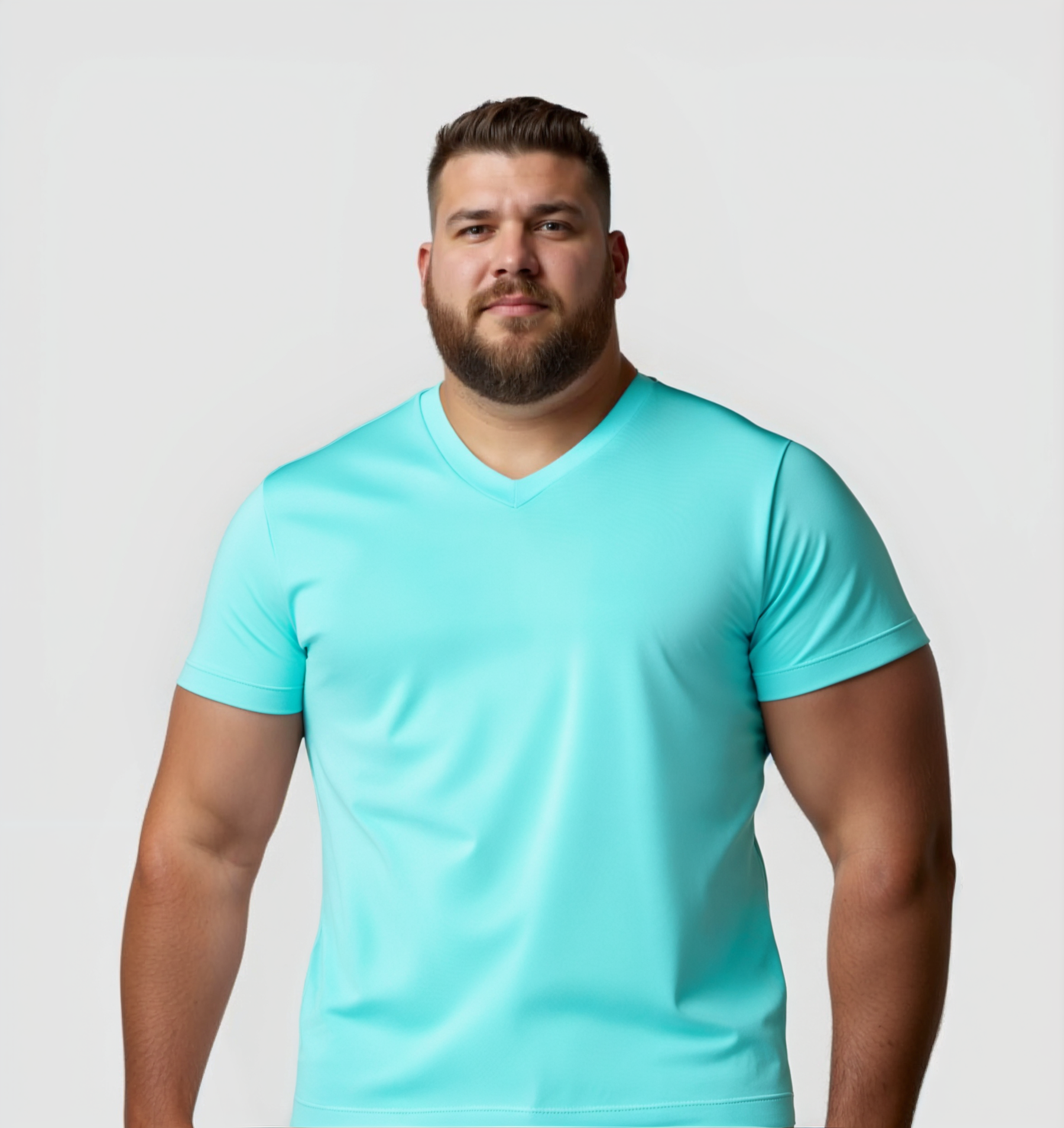 Le Tee-shirt Col V - Bleu turquoise