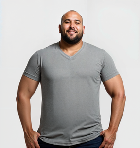 Le Tee-shirt Col V - Gris